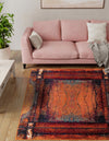 Marrakesh Elegance Collection Area Rug -  Sijilmasa Square Orange  lifestyle 52