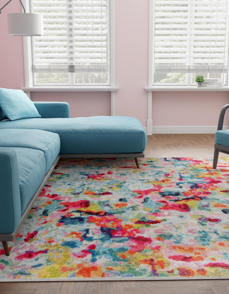 Chromatic Oasis Collection Area Rug -  Lagoon