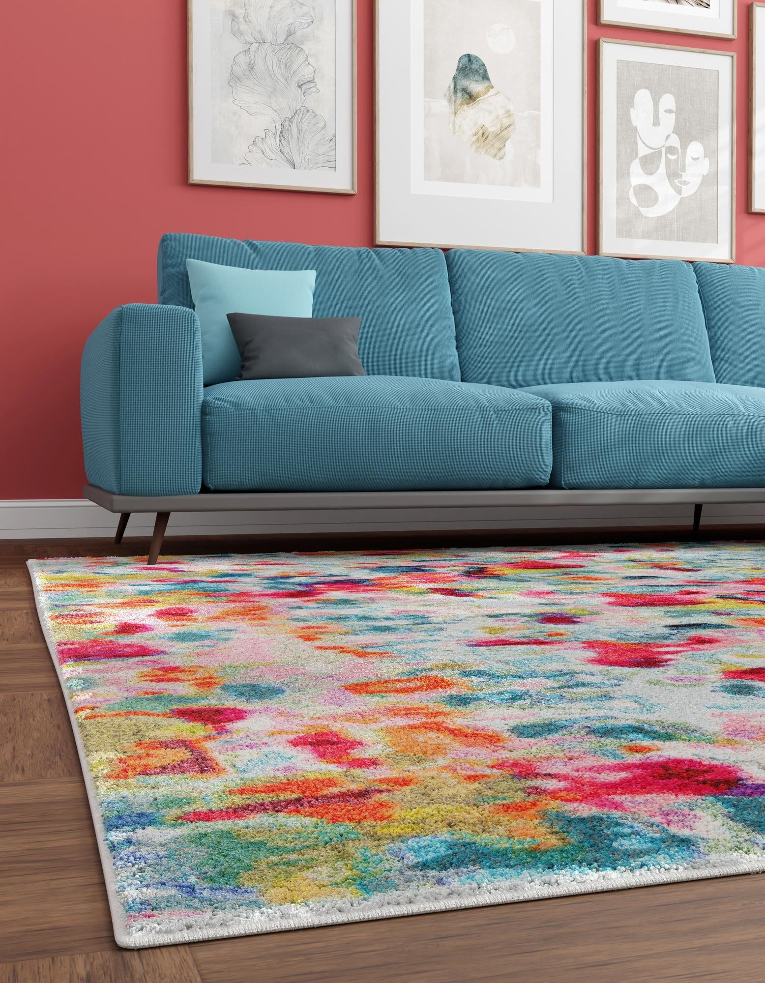 Chromatic Oasis Collection Area Rug -  Lagoon