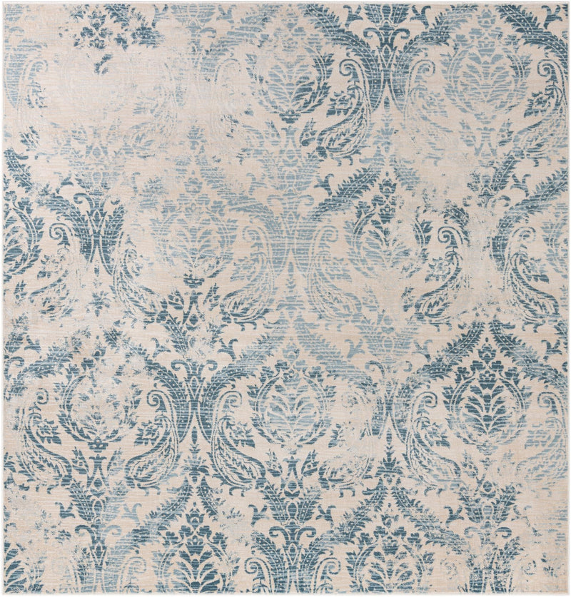 Heritage Retreat Collection Area Rug -  Homestead Square Blue  lifestyle 27