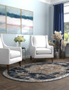 Coastal Manor Collection Area Rug -  Pelican Oval Dark Blue  lifestyle 40