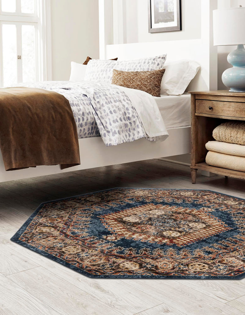 Eden Oasis Collection Area Rug -  Refuge (Blue) Octagon Blue  lifestyle 26