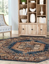 Eden Oasis Collection Area Rug -  Refuge (Blue) Octagon Blue  lifestyle 31