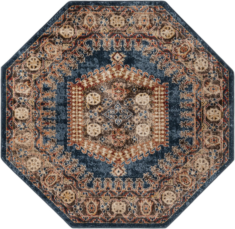 Eden Oasis Collection Area Rug -  Refuge (Blue) Octagon Blue  lifestyle 21