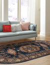 Eden Oasis Collection Area Rug -  Refuge (Blue) Oval Blue  lifestyle 30