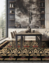 Chelsea Elegance Collection Area Rug -  Brompton (Black) Square Black  lifestyle 36