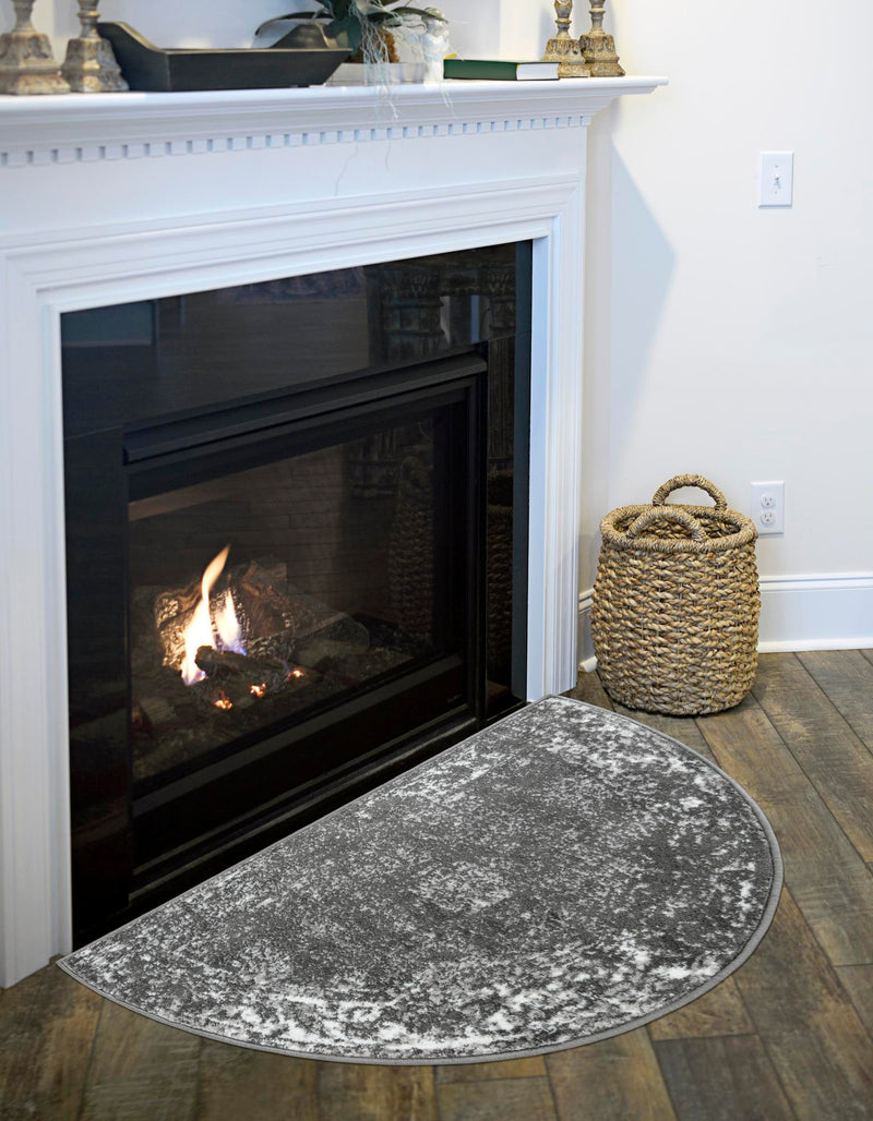 Riviera Elegance Collection Area Rug - Antibes (Dark Gray) Hearth Dark Gray  lifestyle 2