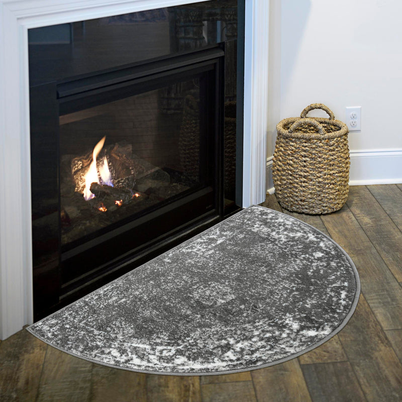 Riviera Elegance Collection Area Rug - Antibes (Dark Gray) Hearth Dark Gray  lifestyle 19