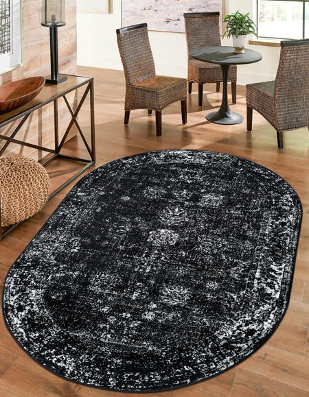 Riviera Elegance Collection Area Rug - Antibes (Black)