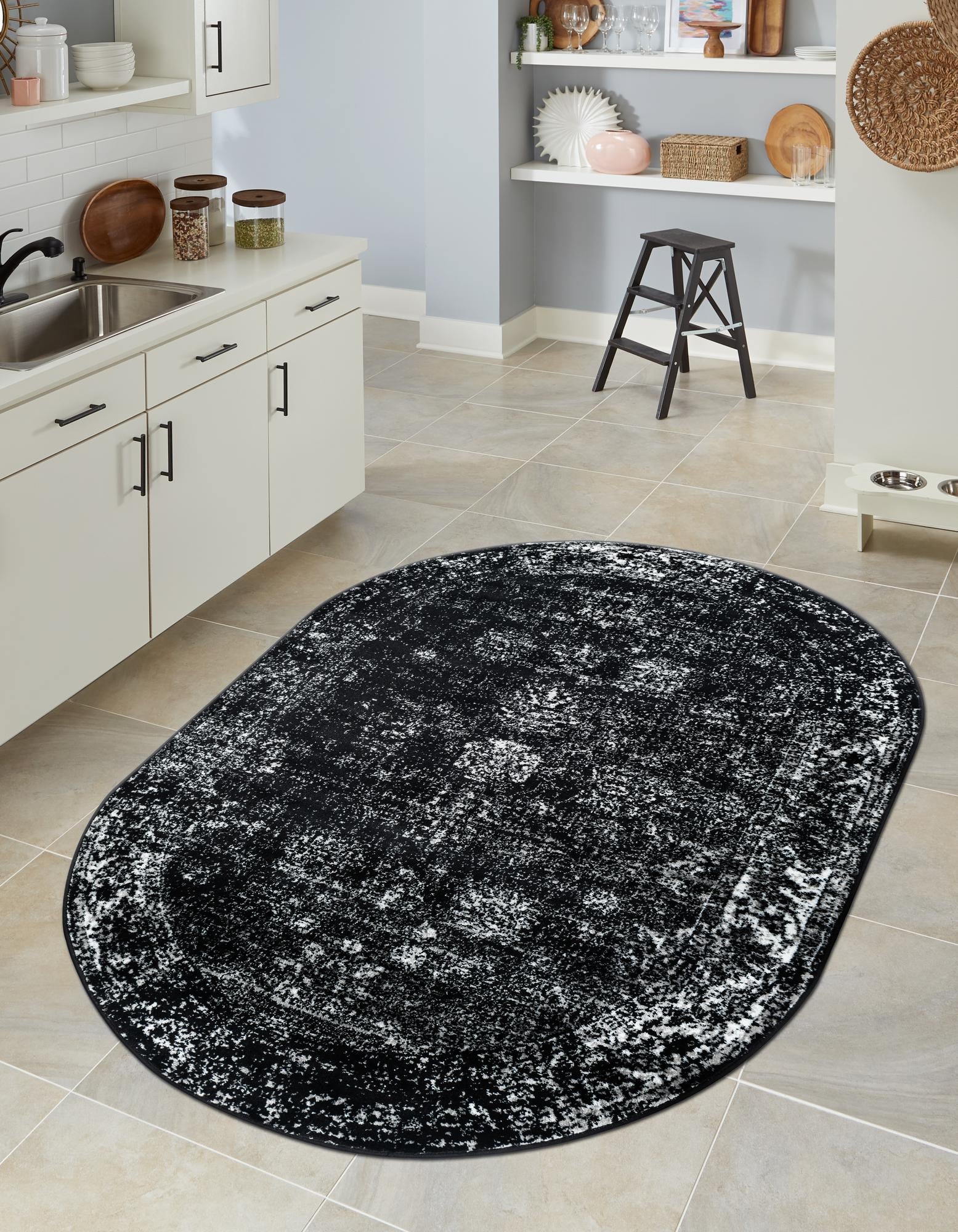 Riviera Elegance Collection Area Rug - Antibes (Black)