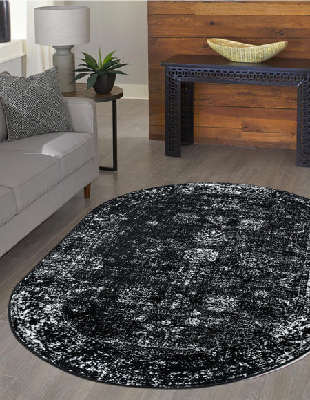 Riviera Elegance Collection Area Rug - Antibes (Black)