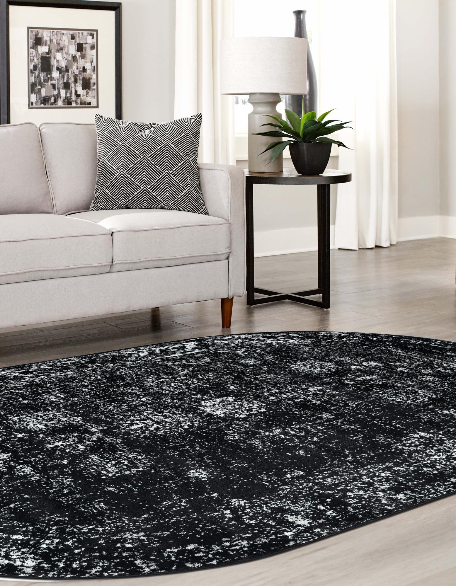 Riviera Elegance Collection Area Rug - Antibes (Black)