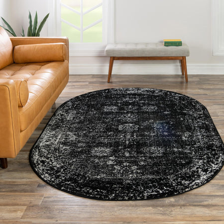 Riviera Elegance Collection Area Rug - Antibes (Black)