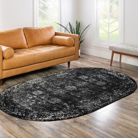 Riviera Elegance Collection Area Rug - Antibes (Black)