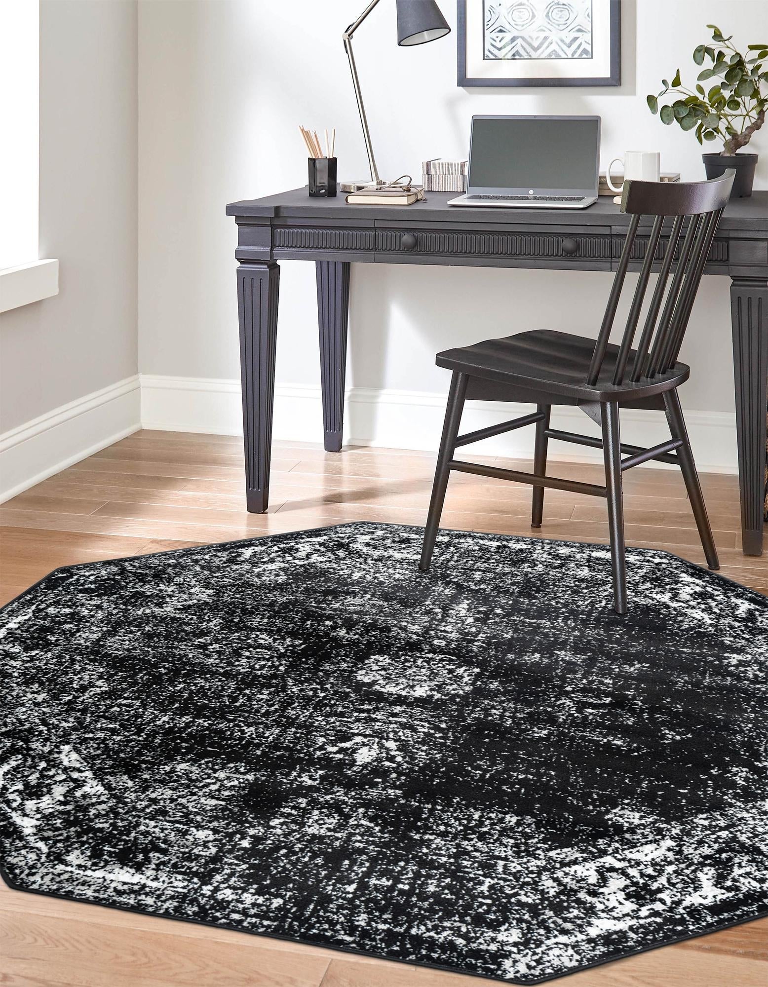 Riviera Elegance Collection Area Rug - Antibes (Black)