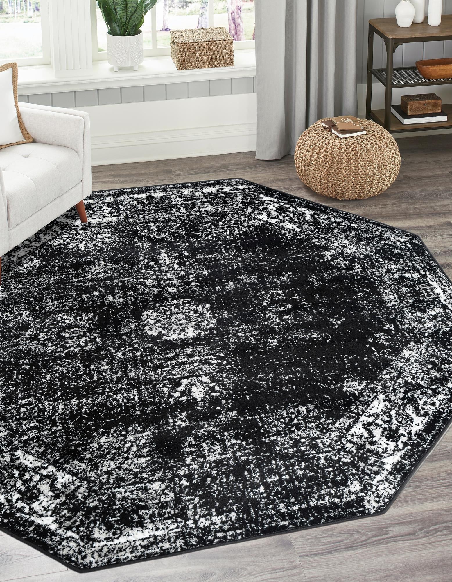 Riviera Elegance Collection Area Rug - Antibes (Black)