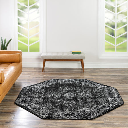 Riviera Elegance Collection Area Rug - Antibes (Black)