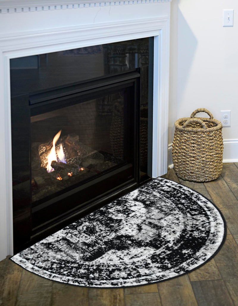 Riviera Elegance Collection Area Rug -  Menton (Black) Hearth Black  lifestyle 2