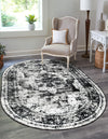 Riviera Elegance Collection Area Rug -  Menton (Black) Oval Black  lifestyle 0