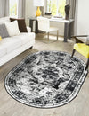 Riviera Elegance Collection Area Rug -  Menton (Black) Oval Black  lifestyle 5