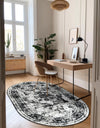 Riviera Elegance Collection Area Rug -  Menton (Black) Oval Black  lifestyle 9