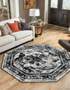 Riviera Elegance Collection Area Rug -  Menton (Black) Octagon Black  lifestyle 3