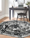 Riviera Elegance Collection Area Rug -  Menton (Black) Octagon Black  lifestyle 5