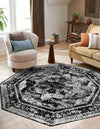 Riviera Elegance Collection Area Rug -  Menton (Black) Octagon Black  lifestyle 7