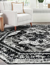 Riviera Elegance Collection Area Rug -  Menton (Black) Octagon Black  lifestyle 8