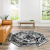 Riviera Elegance Collection Area Rug -  Menton (Black) Octagon Black  lifestyle 26