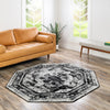 Riviera Elegance Collection Area Rug -  Menton (Black) Octagon Black  lifestyle 27