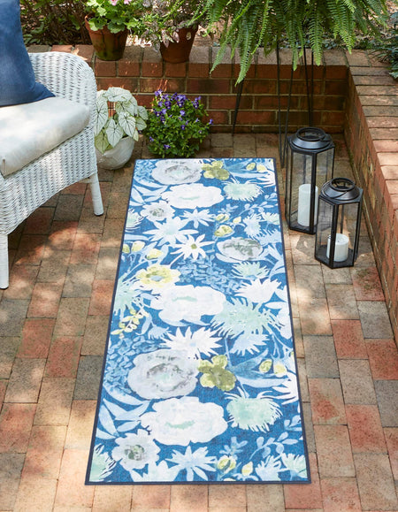 Belizean Tropics Outdoor Rugs Collection Area Rug -  Lagoon