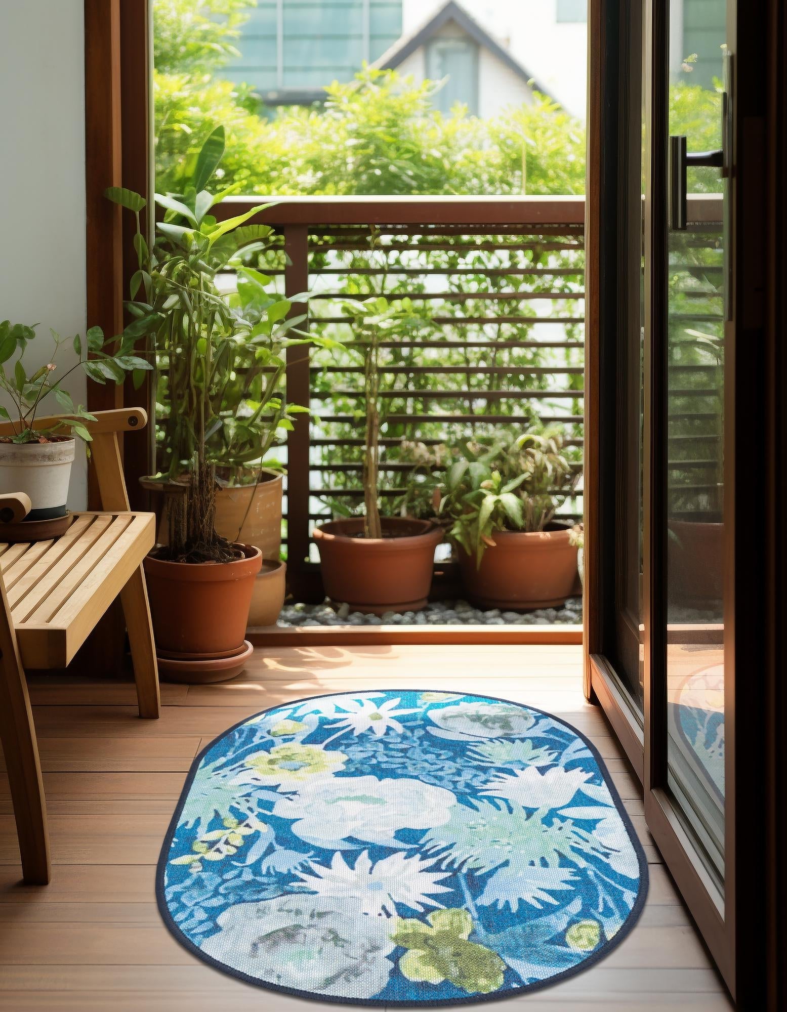 Belizean Tropics Outdoor Rugs Collection Area Rug -  Lagoon