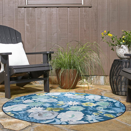 Belizean Tropics Outdoor Rugs Collection Area Rug -  Lagoon