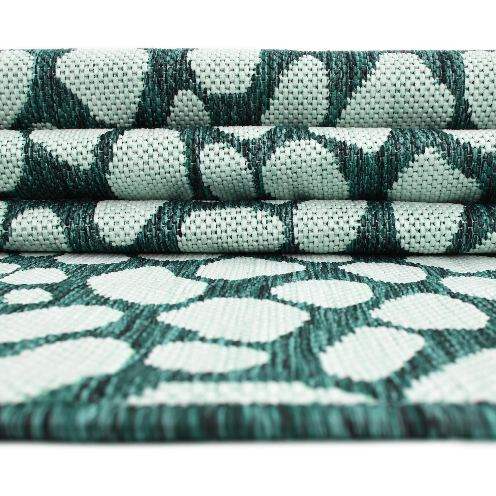 Urban Oasis Rugs Collection Area Rug -  Terrace (White and Teal)