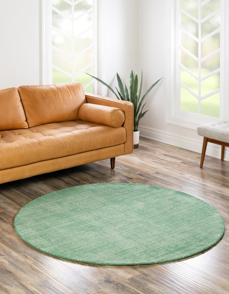 Berkshire Estate Collection Area Rug - Windsor (Green) Round Green  lifestyle 24