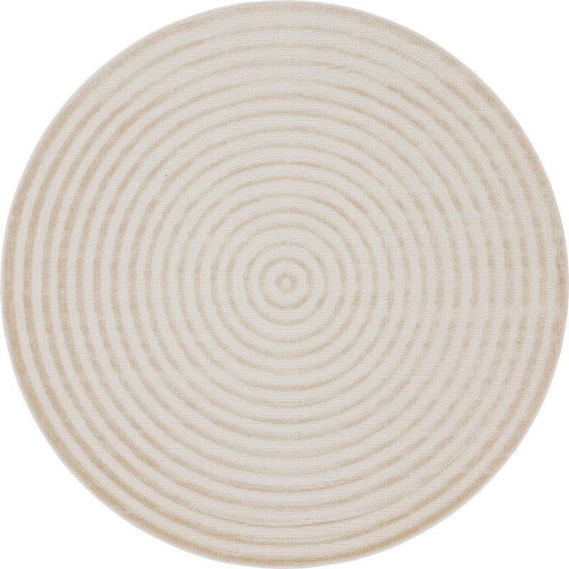 Catalina Cove Outdoor Collection Area Rug - Avalon Round Beige  lifestyle 45