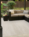 Catalina Cove Outdoor Collection Area Rug - Avalon Square Beige  lifestyle 101