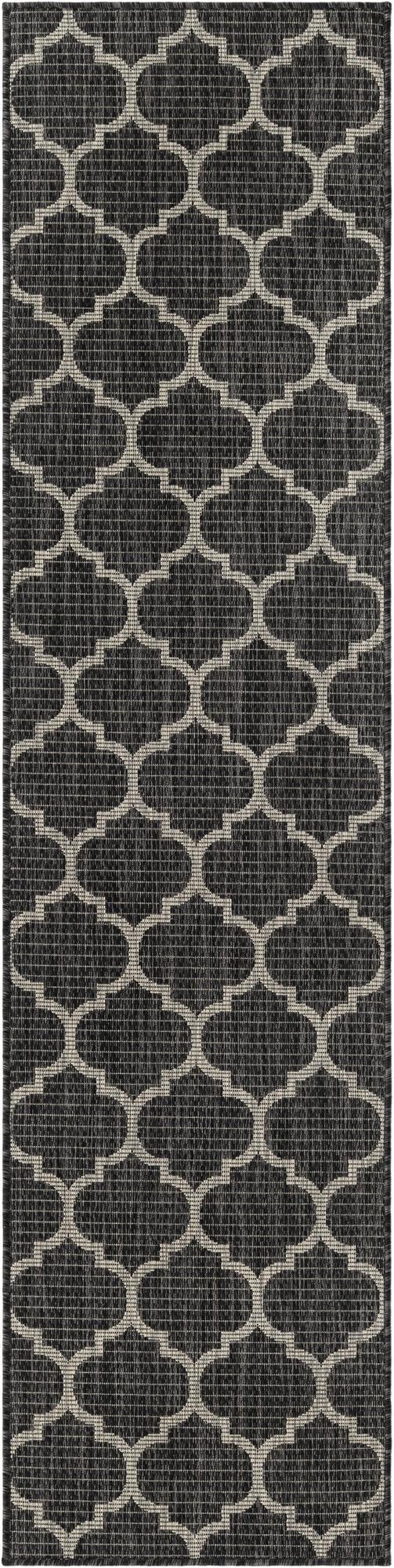 Seaside Lattice Collection Area Rug - Arbor (Black)