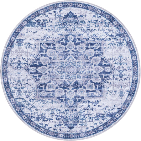 Baroque Era Collection Area Rug - Versailles (Gray Blue)