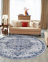 Baroque Era Collection Area Rug - Versailles (Gray Blue)