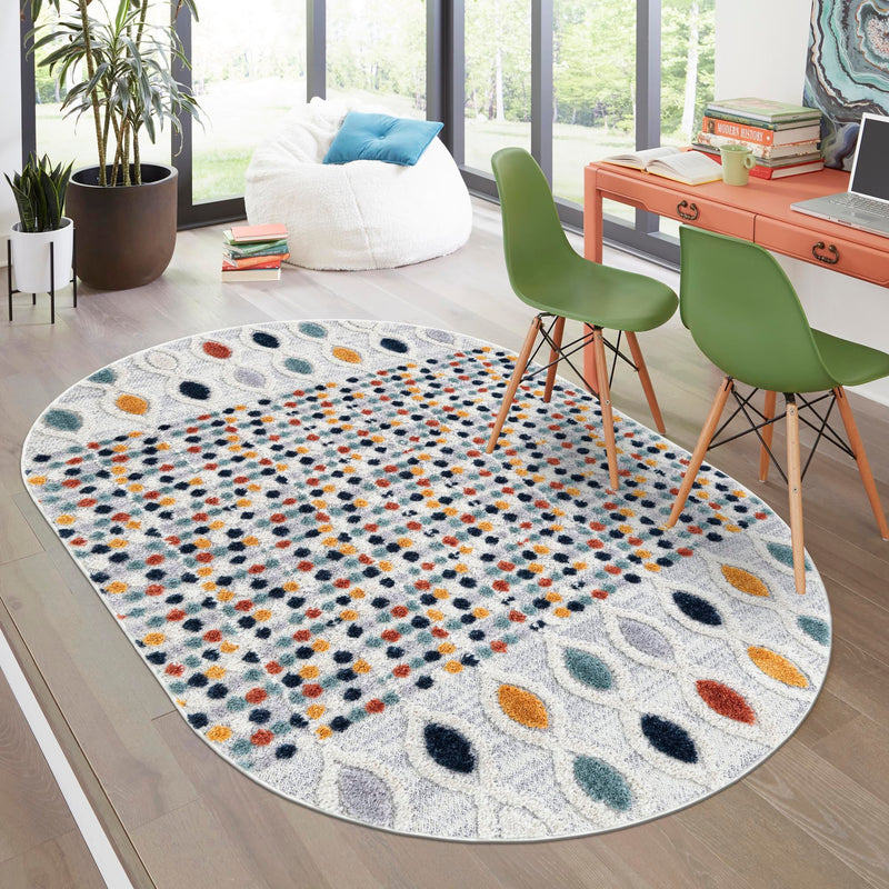 Navajo Sands Collection Area Rug - Anasazi Oval Multi  lifestyle 134