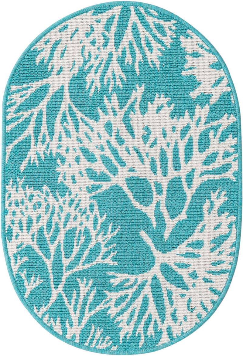 Seaside Haven Rugs Collection Area Rug -  Seaside Oval Teal  lifestyle 18