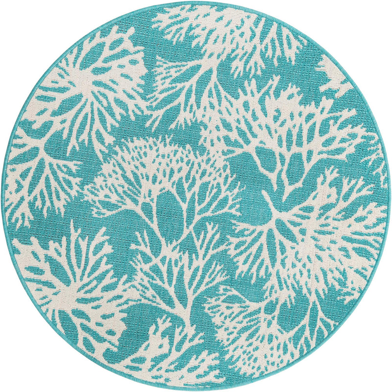 Seaside Haven Rugs Collection Area Rug -  Seaside Round Teal  lifestyle 19