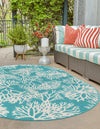 Seaside Haven Rugs Collection Area Rug -  Seaside Oval Teal  lifestyle 26