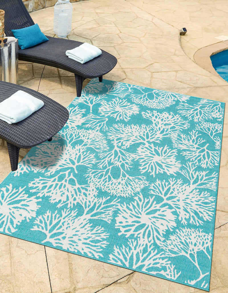 Seaside Haven Rugs Collection Area Rug -  Seaside Rectangle Teal  lifestyle 2