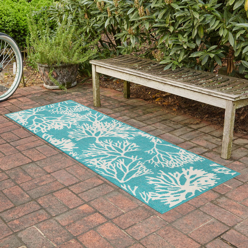 Seaside Haven Rugs Collection Area Rug -  Seaside Runner Teal  lifestyle 72