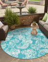 Seaside Haven Rugs Collection Area Rug -  Seaside Round Teal  lifestyle 23