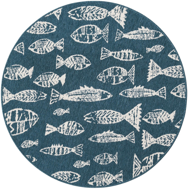 Seaside Haven Rugs Collection Area Rug -  Oceanview Round Blue  lifestyle 19