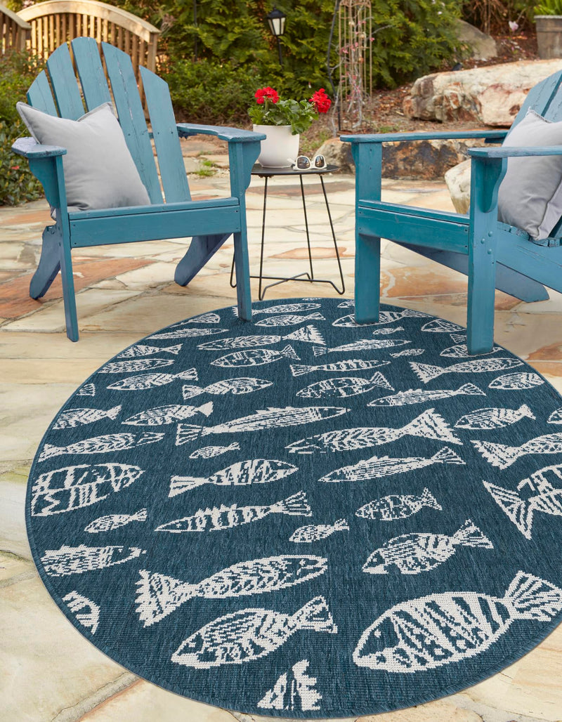 Seaside Haven Rugs Collection Area Rug -  Oceanview Oval Blue  lifestyle 26